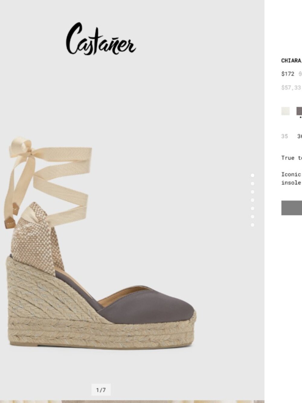Castañer Chiara wedge espadrilles in the color Champagne size EU 36 /  US 6